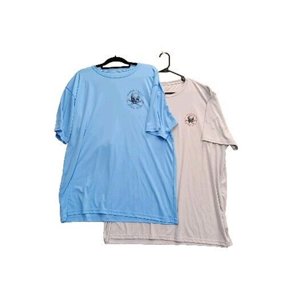 Mens Vapor Apparel Shirt Lot Of 2 Sand Sun Beach 2X 3X Blue Gray